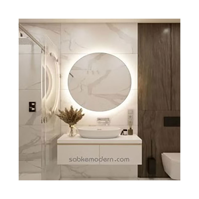 ست آینه روشویی و کابینت سفید