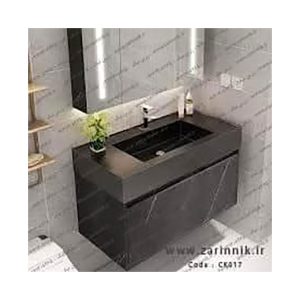 روشویی مدرن سرامیکی کابینتی مشکی کد CK017 طول ۷۰ سانتی‌متر