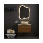 روشویی-سنگی-و-آینه-مدرن-طرح-چوب-زرین-نیک-کد-ZN0013